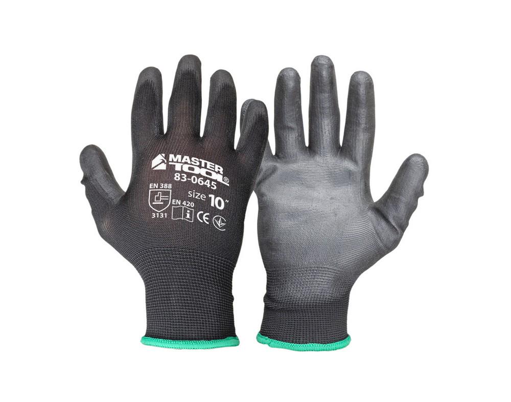 Рукавички текстильні MASTERTOOL GM 10 25-26 г Чорний (83-0645)